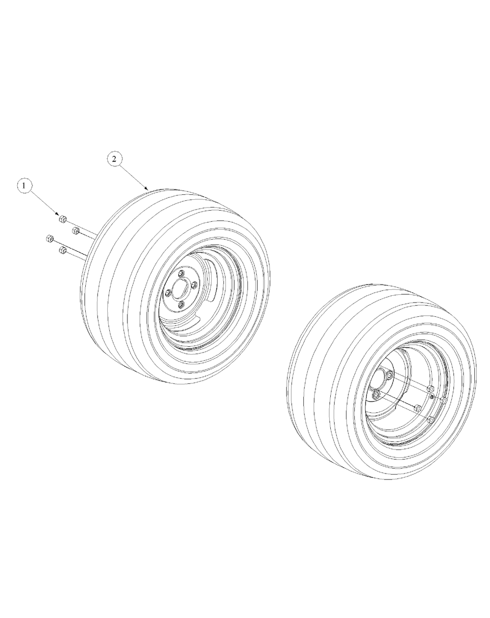 Wheel Assembly Diagram and Parts List for M60-KH 53BB5BDX750-27HP-OHV Cub Cadet Lawn Tractor